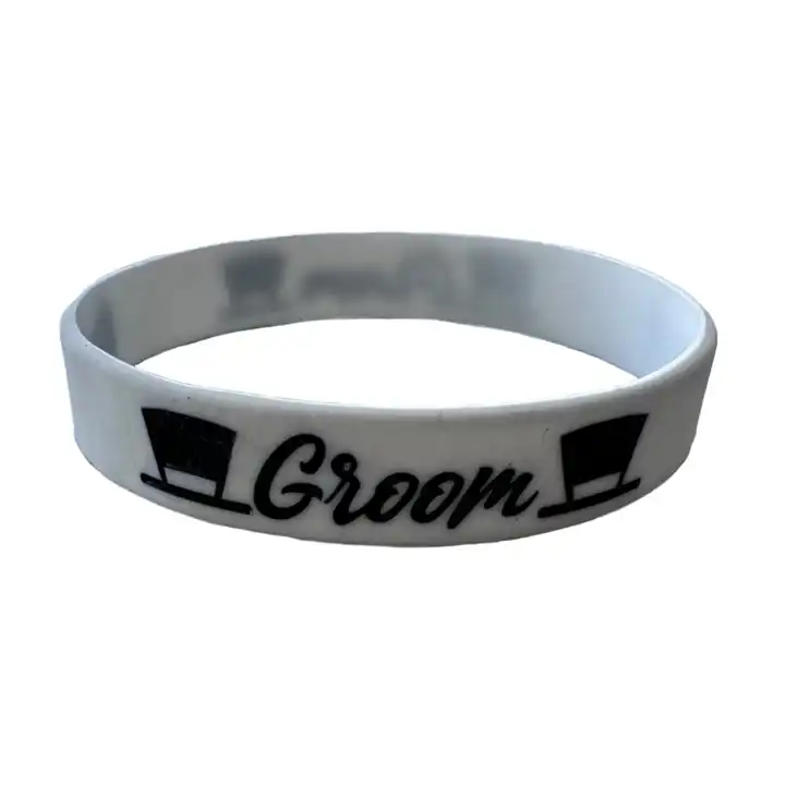 Personalized wedding groom team silicone bracelet rubber bracele